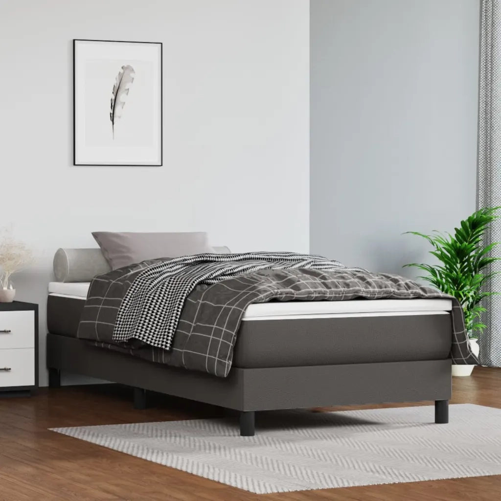 Struttura Letto a Rete a Molle Grigio 90x190 cm in Similpelle 3120674