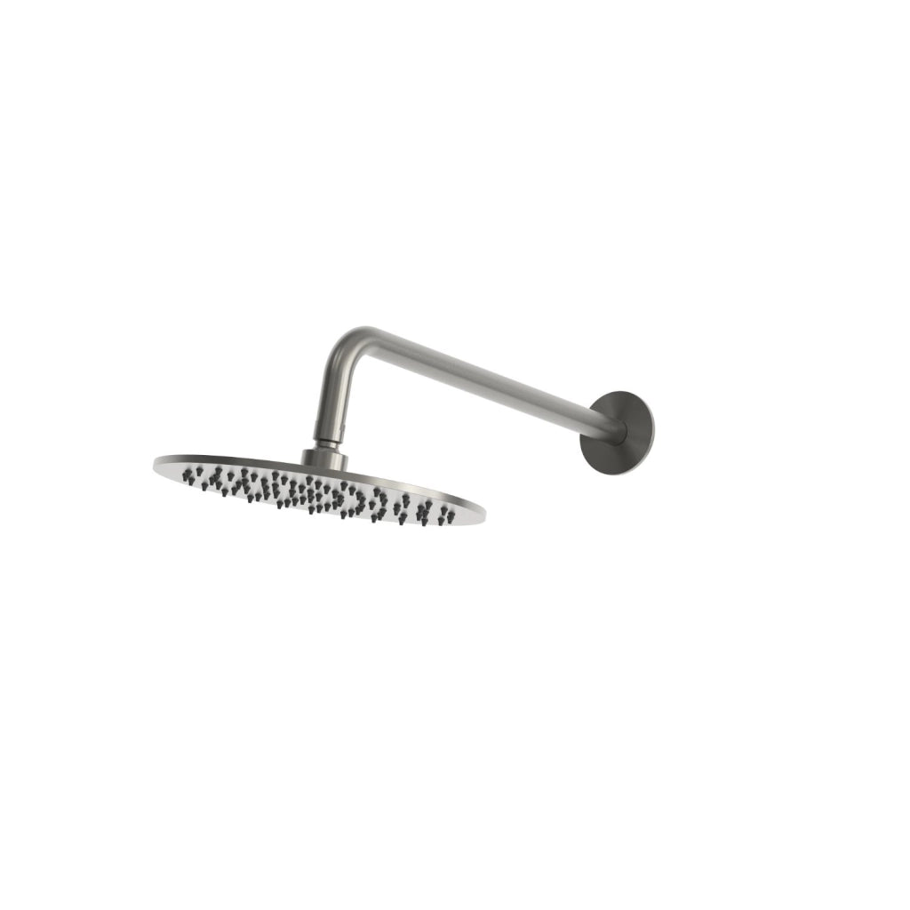 SINED Kit Braccio e Soffione Doccia da Parete 30 cm In Acciaio Inox 316L Finitura Oro Canna Fucile Resistente Corrosione Ideale Interni Esterni Moderni KIT-PARETE-SOFFIONE-LEVANTE-30-CANNA-FUCILE