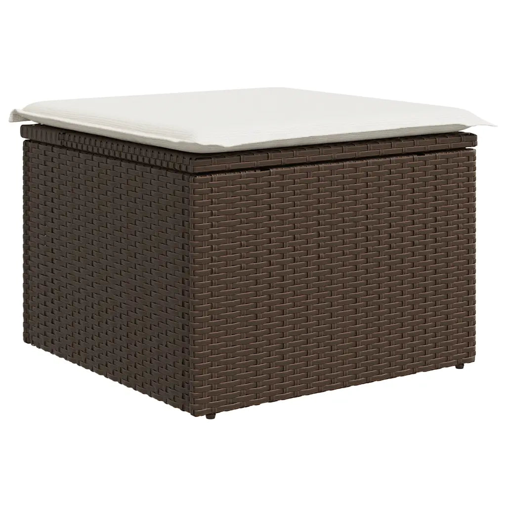 Set Divani da Giardino 9pz con Cuscini Marrone in Polyrattan 3326854