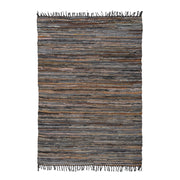 Tappeto in Vera Pelle Sonipat 100 Marrone e Multicolor