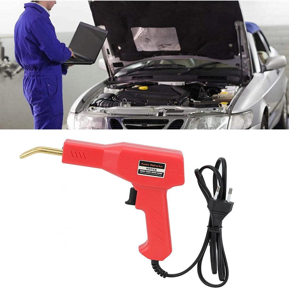 Trade Shop - Pistola Saldatore Saldatrice Per Plastiche Auto Paraurti 50w Con Kit Riparazione -
