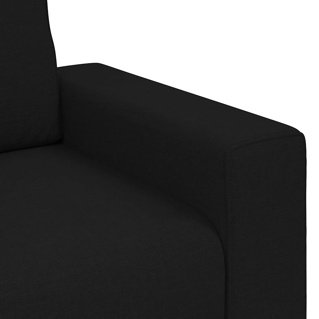 Set di Divani 3 pz con Cuscini Nero in Tessuto 3324651