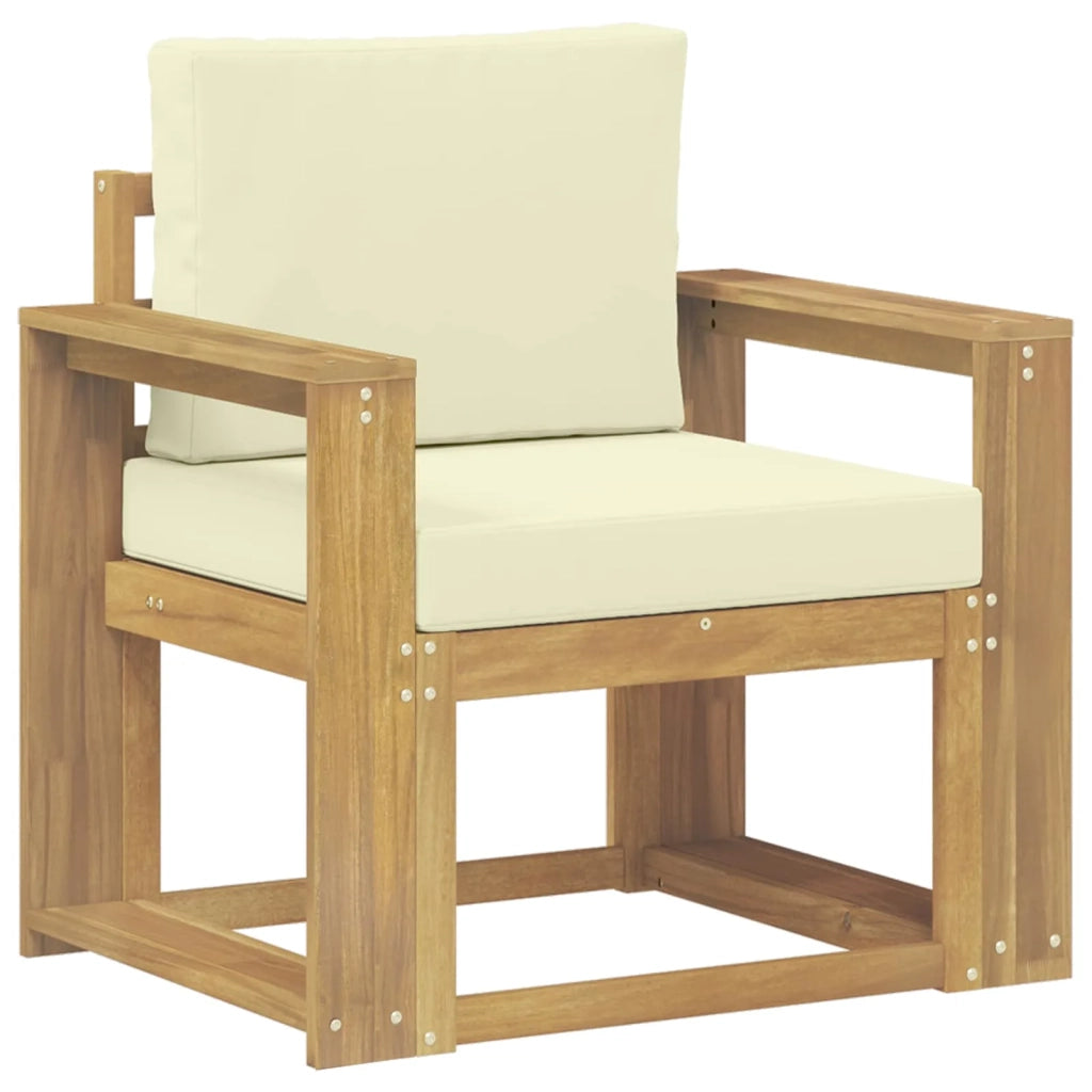 2 Pezzo Set di divani da esterno Poliestere Bianco e Crema 3438979