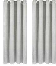 Tende - 2 pezzi - 100% Poliestere - Tendina/Rodiggio/Vetrata - Oscurante e Termico - Grigio chiaro - 135x175 cm