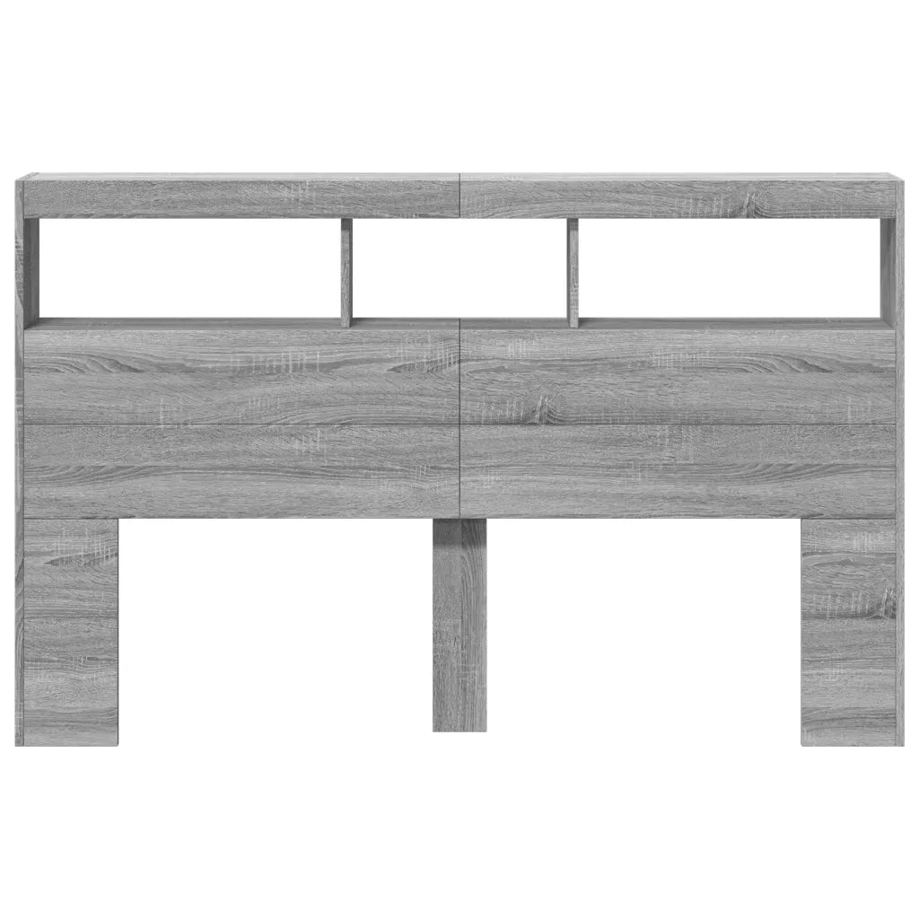 Testiera | Testata con Contenitore a LED Grigio Sonoma 160x17x102 cm