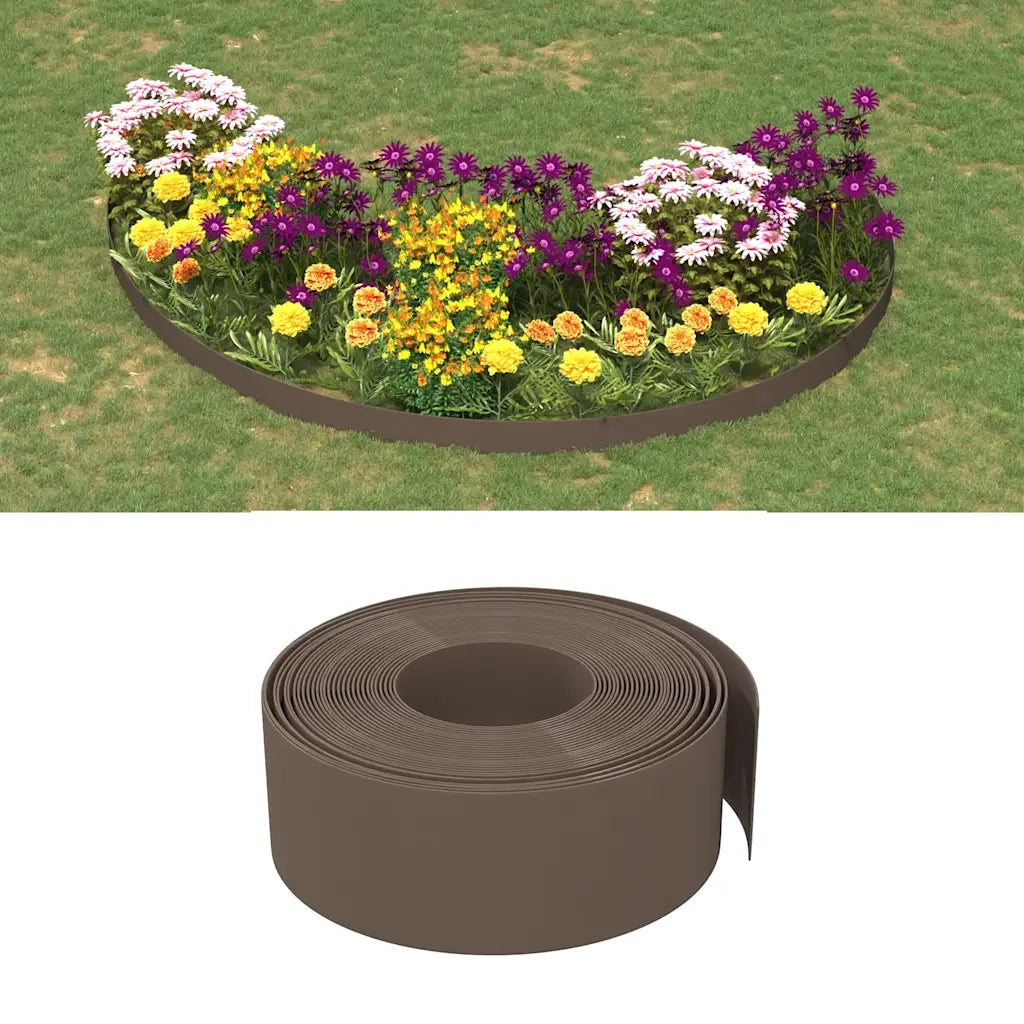Bordature da Giardino 3 pz Marroni 10 m 20 cm in Polietilene CFW2792888