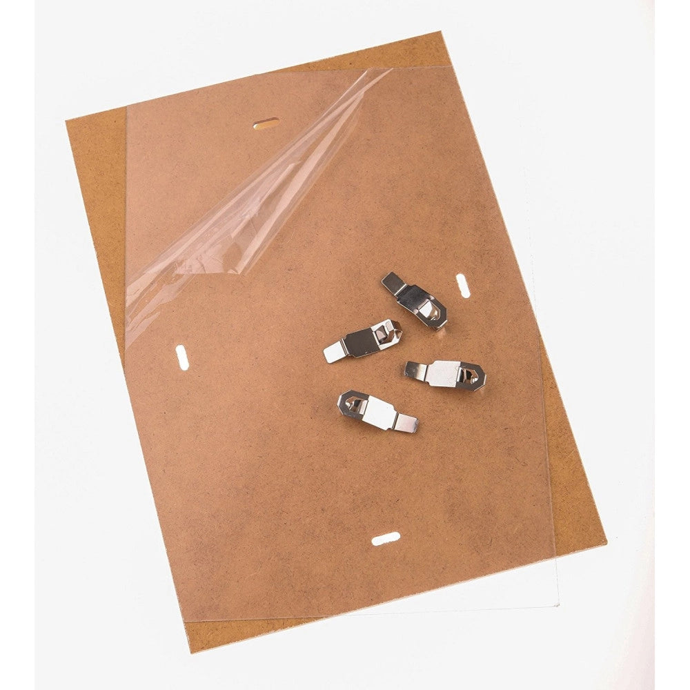 Trade Shop - Porta Foto 20x25 Con Clip Fix Intercambiabile A Giorno Plexiglass Senza Cornice -