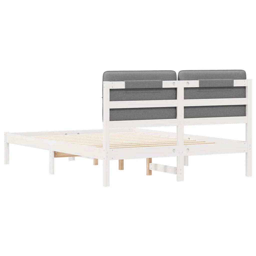 Letto con Testiera Rivestita-Struttura Letto con Testiera Grigio chiaro 140 x 200 cm 764064