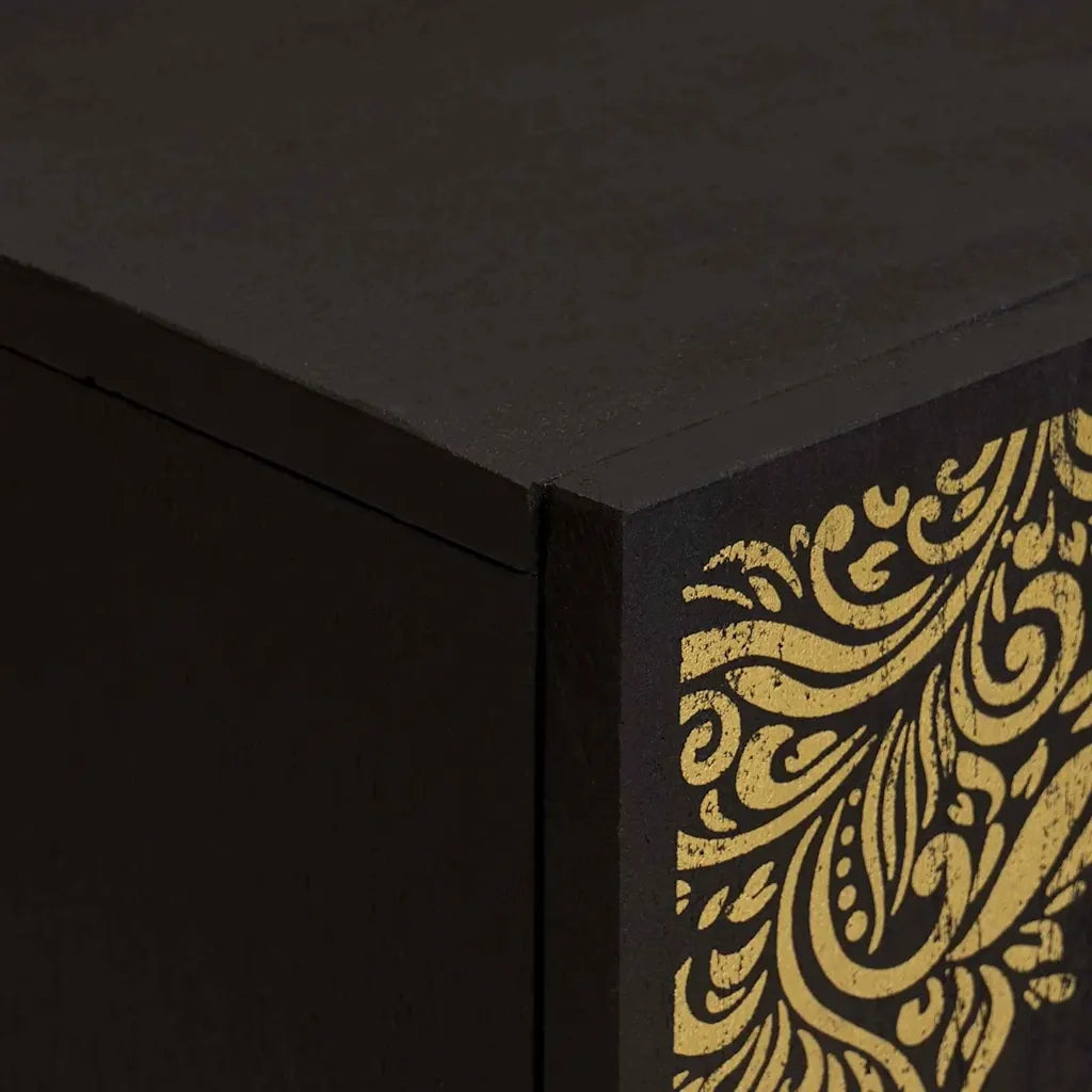 Credenza con porta Nero 60 x 33 x 75 cm Legno di mango massello 4018834