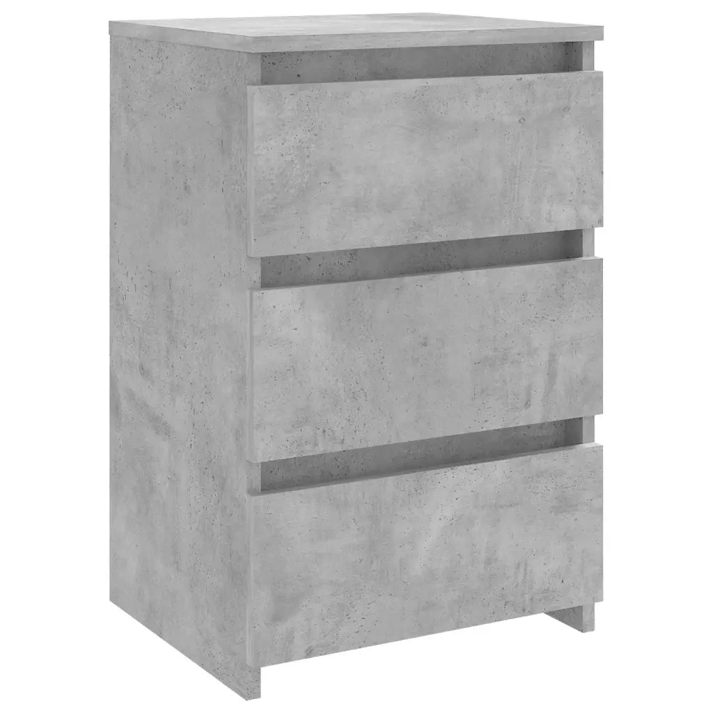 Comodino Grigio Cemento 40x35x62,5 cm in Legno Multistrato 806219