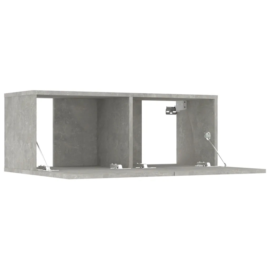 Mobili TV 2 pz-Credenza TV-Console TV Grigio Cemento 80x30x30 cm in Legno Multistrato