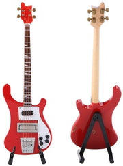 Corona d'oro - Chitarra Miniatura - Basso Miniatura - Regalo perfetto per gli amanti della musica - Replica di basso rosso - Inclusa valigetta - Adatto per