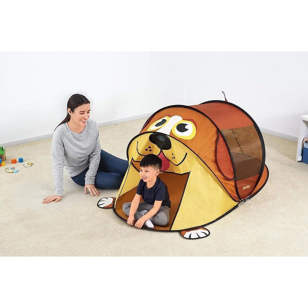 Trade Shop - Tenda Da Gioco Bambini A Forma Di Cane 2 Anni+ 182x96x81cm Interno Esterno 68108 -
