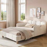 letto imbottito velluto beige 90 x 200 cm
