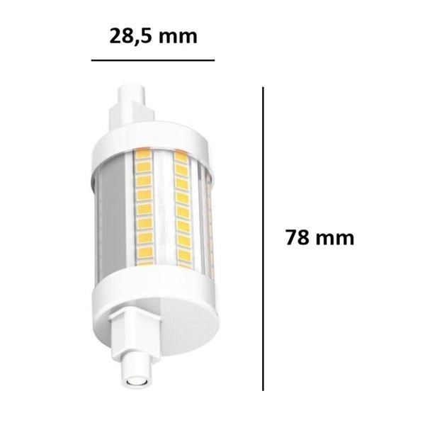 R7S LAMPADINA LINEARE DECENTRATA A LED 8W LUCE CALDA 3000K DIMMERABILE IDEALLUX
