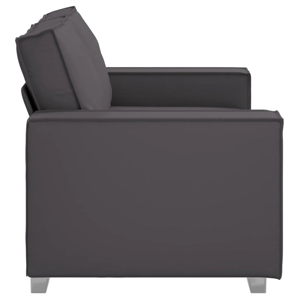 Divano a due posti Grigio 160 cm Pelle Sintetica 4105047