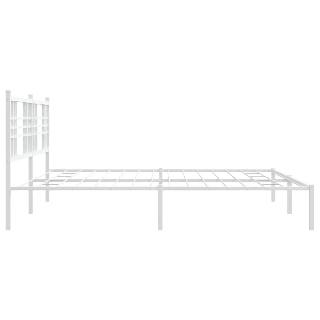Letto matrimoniale | Letto per adulti | Giroletto con Testiera Metallo Bianco 183x213 cm