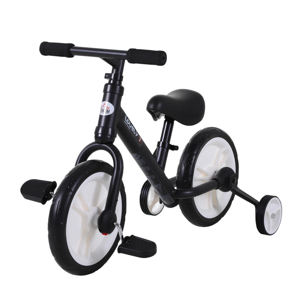 Bicicletta senza pedali 2 in 1 per bambini ¨C Xylo ¨C Ruote 12' acciaio nero regolabile 2-5 anni