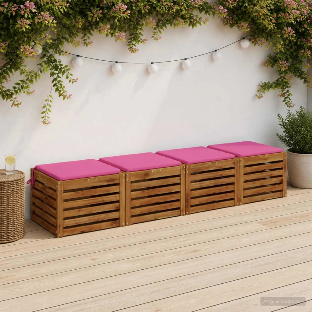 Cuscini per Sedia in 4 Pezzi SOEST 4 pz 100% Poliestere Rosa 944435