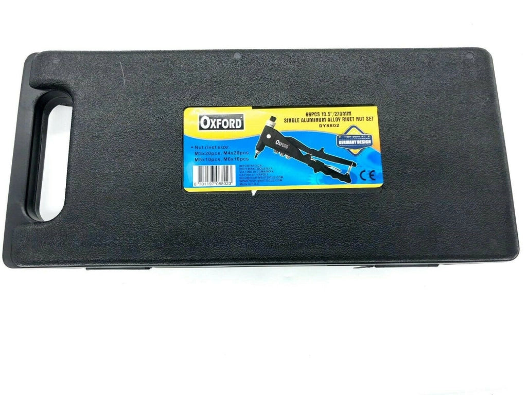 KIT 66 PZ RIVETTATRICE PER INSERTI RIVETTI FILETTATI FILETTI M3 M4 M5 M6