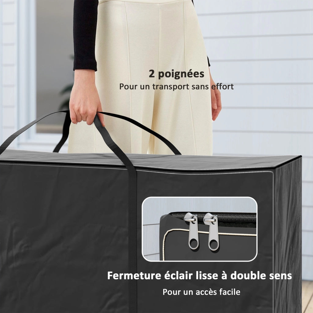 Custodia per cuscini da giardino ¨C zephmum ¨C nero 175x55x75 cm