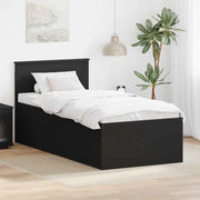 Daybed con cassetto Nero 75 x 190 cm Legno multistrato 3408537