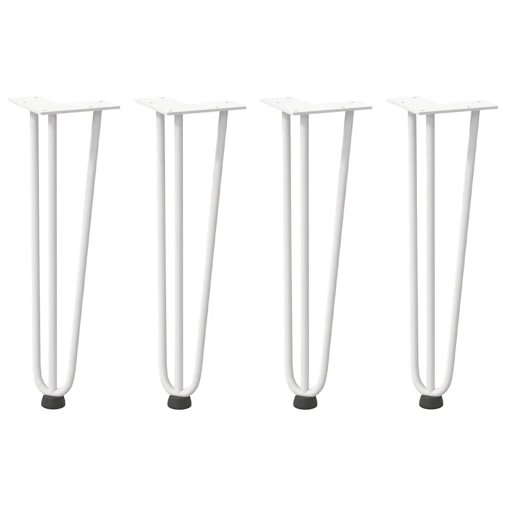Gambe a forcina per tavolino 4 pz bianche 42 cm in acciaio massiccio 4012441