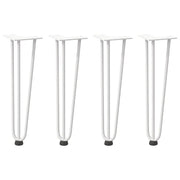 Gambe a forcina per tavolino 4 pz bianche 42 cm in acciaio massiccio 4012441