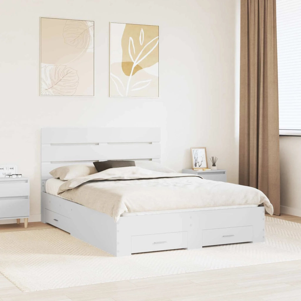 Struttura del letto-Giroletto-Rete del Letto Bianco 160 x 200 cm Legno multistrato 906706