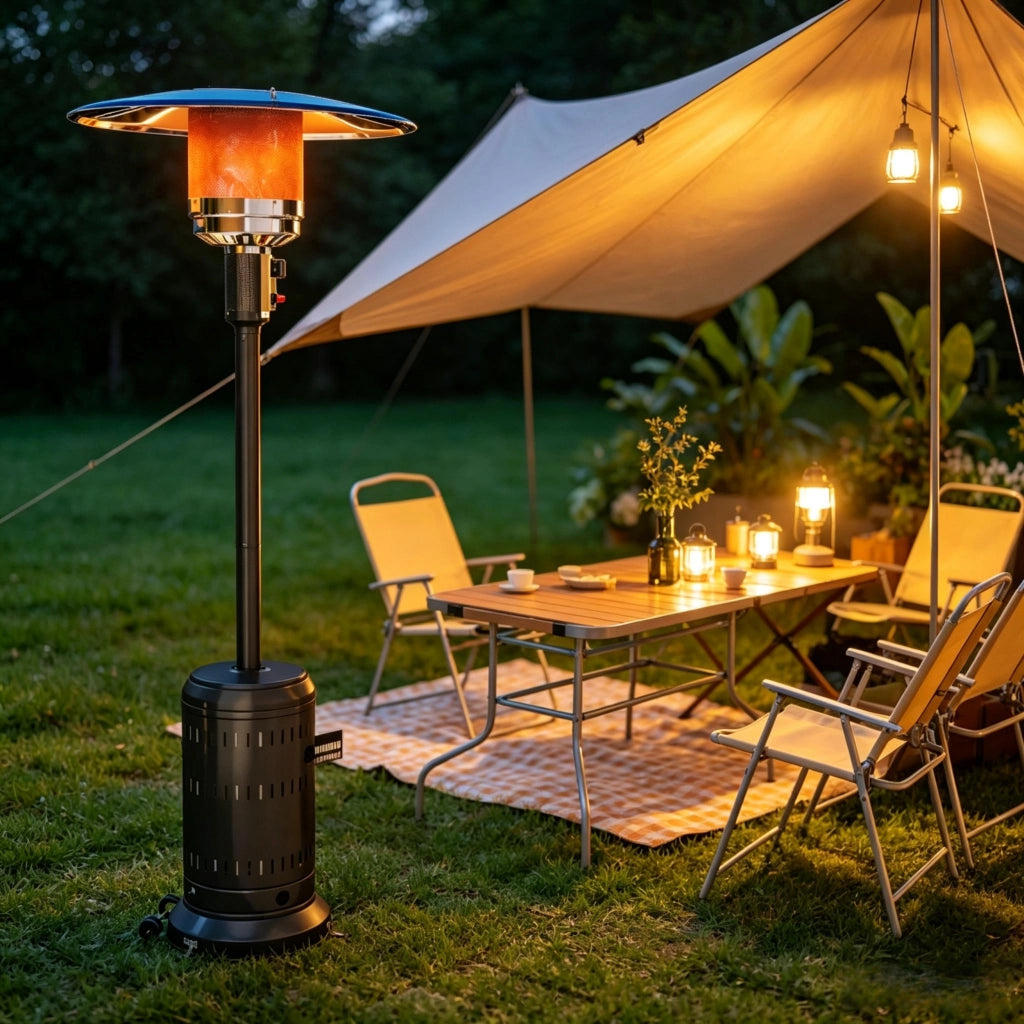 Riscaldatore da esterno per patio, riscaldatore a gas portatile da 11 kW con impostazioni di calore regolabili, riscaldatore a gas per giardino, terra