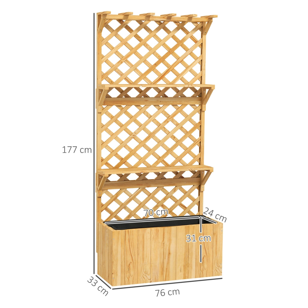 Fioriera con traliccio e tettoia - Xylo - Legno naturale con drenaggio