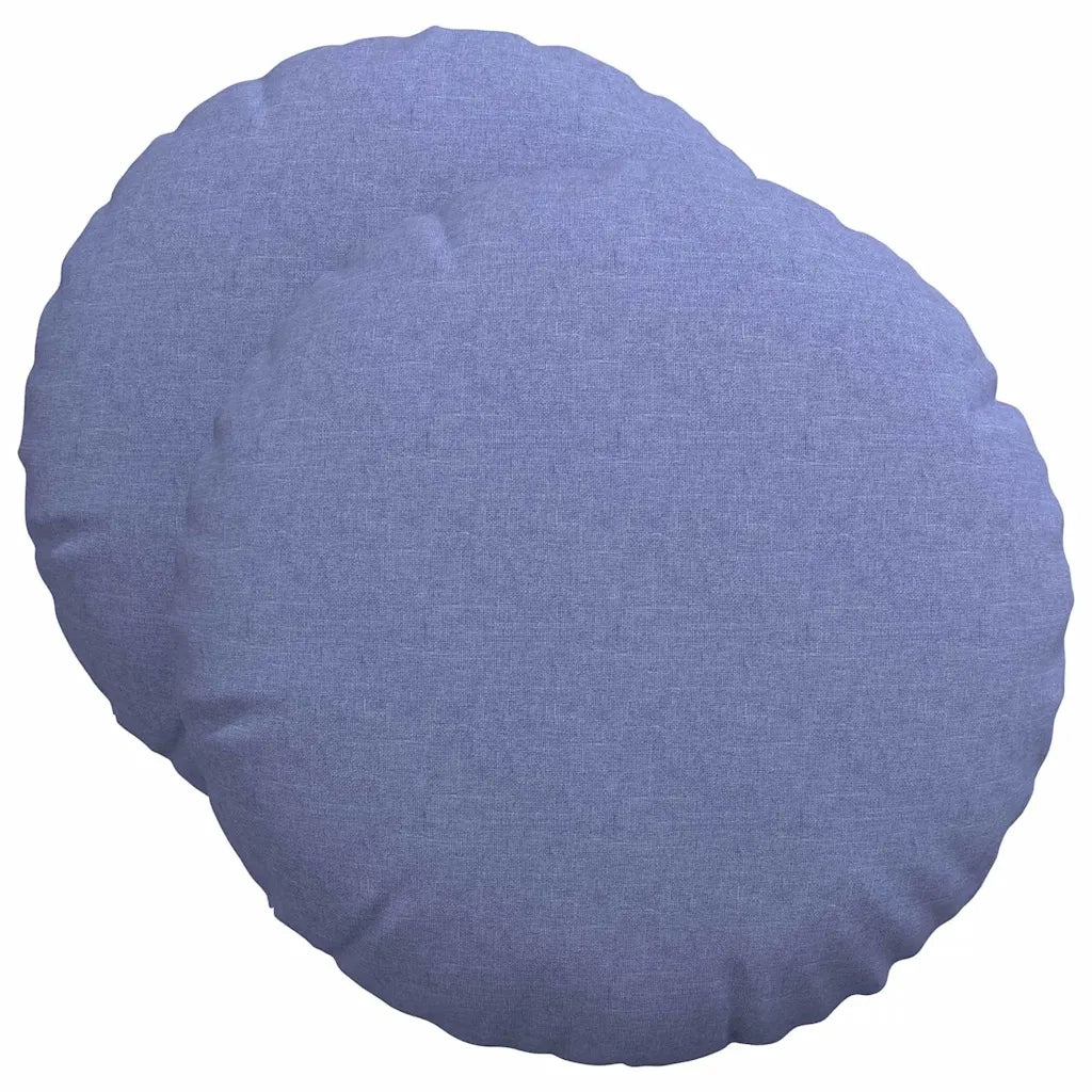 Cuscini per Seduta 2 pcs Blu jeans Ø50 x 19 cm Tessuto 42014171