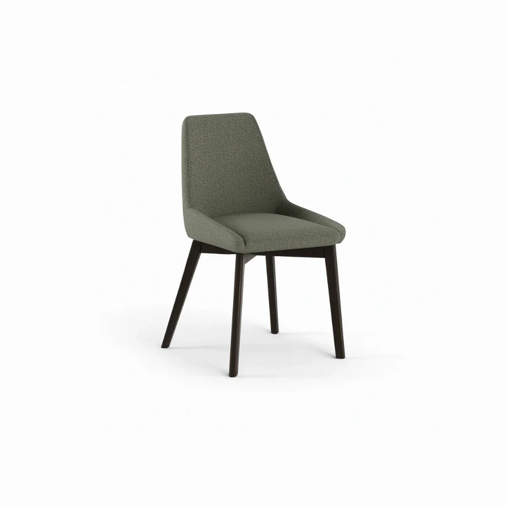 Set di 4 sedie da pranzo imbottite in tessuto verde Erythea con struttura in metallo facili da pulire | Duzzle