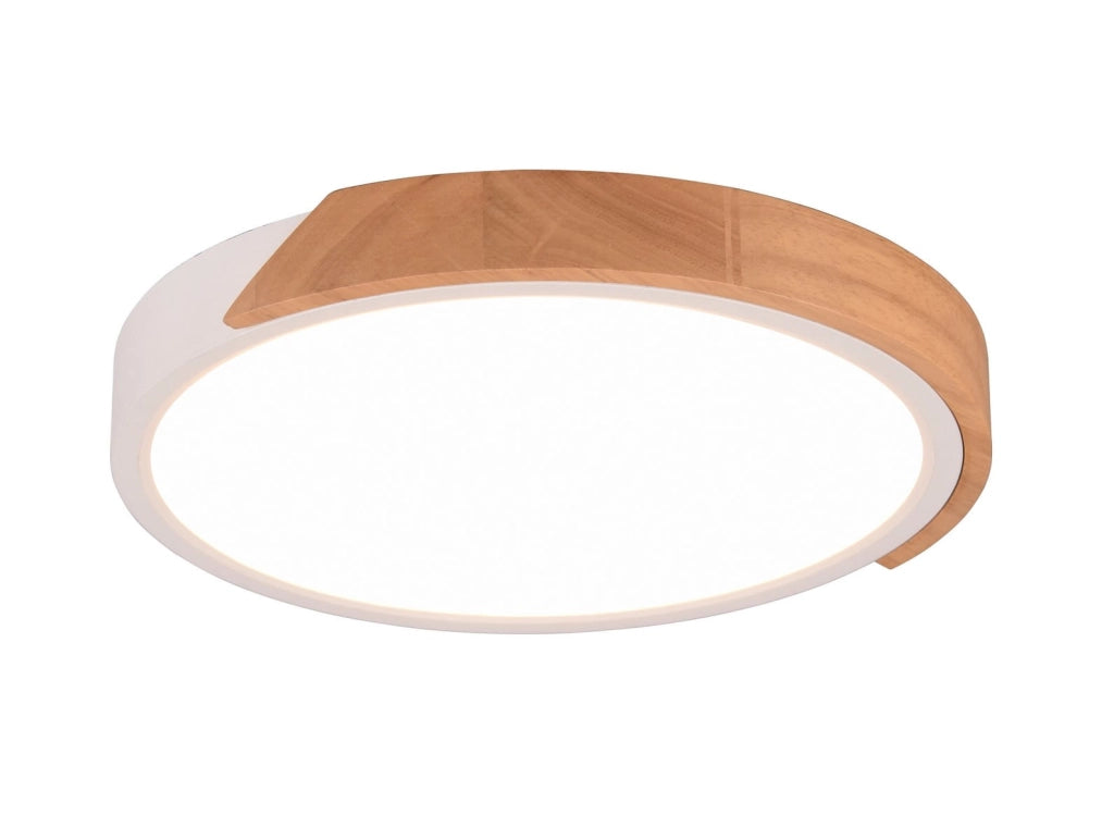 Plafoniera LED moderna JANO 20W 31,5cm bianco/legno RL