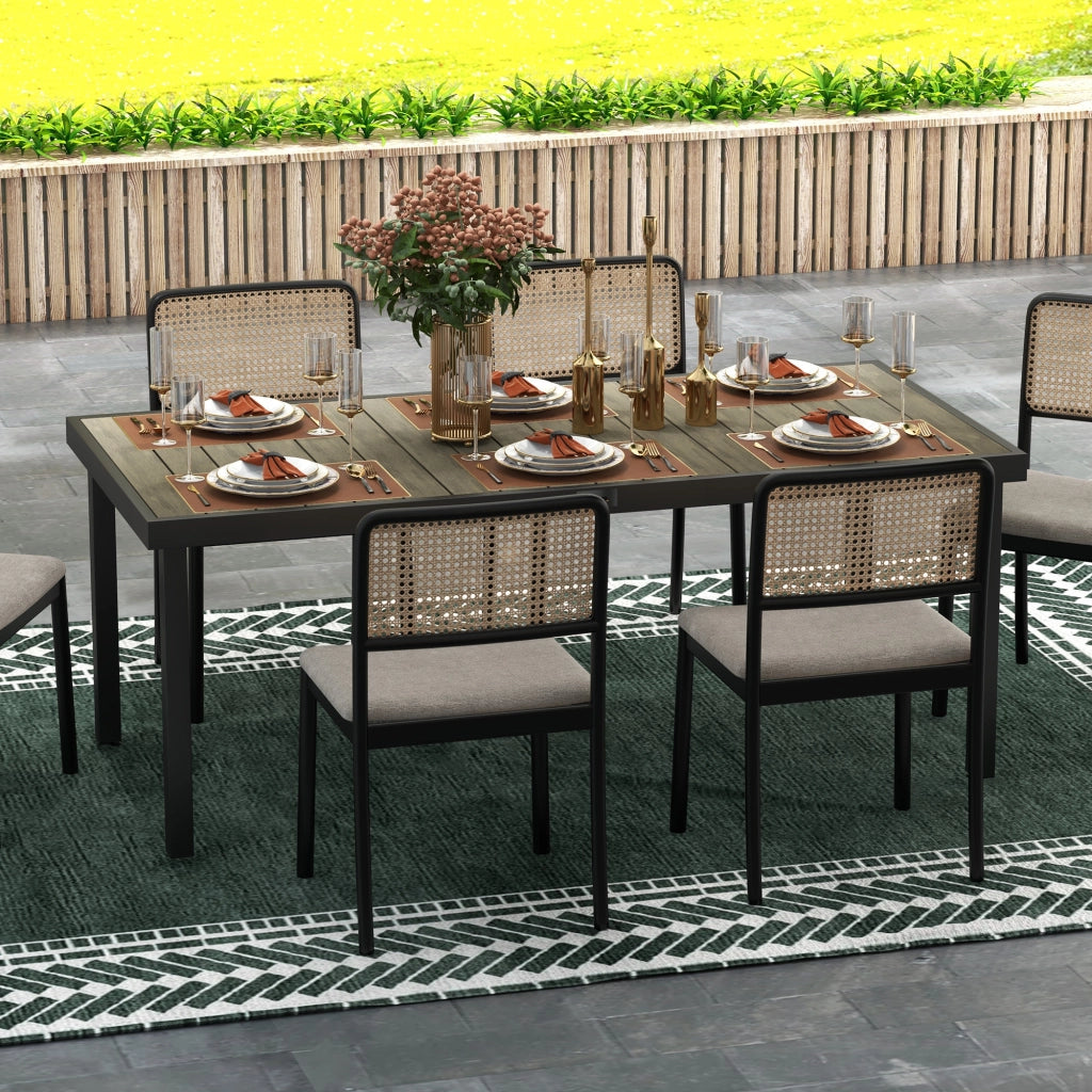 Tavolo da pranzo giardino allungabile 8 persone ¨C Xylo ¨C Alluminio piano PE grigio