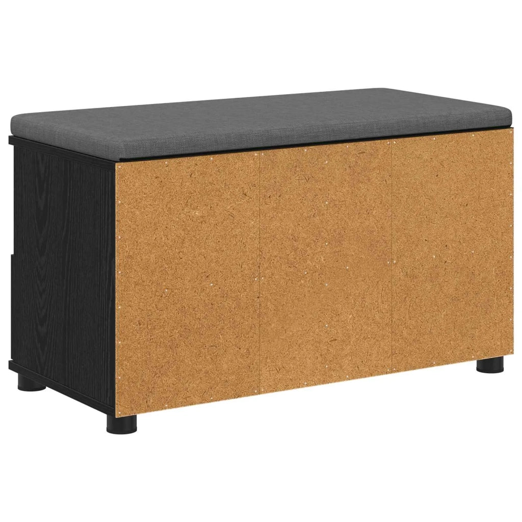 Panca per ingresso con cuscino Rovere Nero 80 x 38 x 46 cm 891457