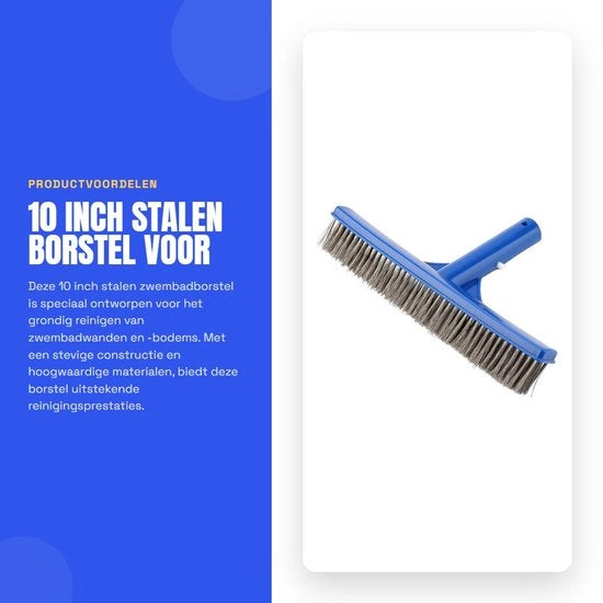 Borsetta per piscina in acciaio - resistente alle alghe - con gocce di vetro - leggera - con foro a vite - resistente alla corrosione - per pulire la piscina