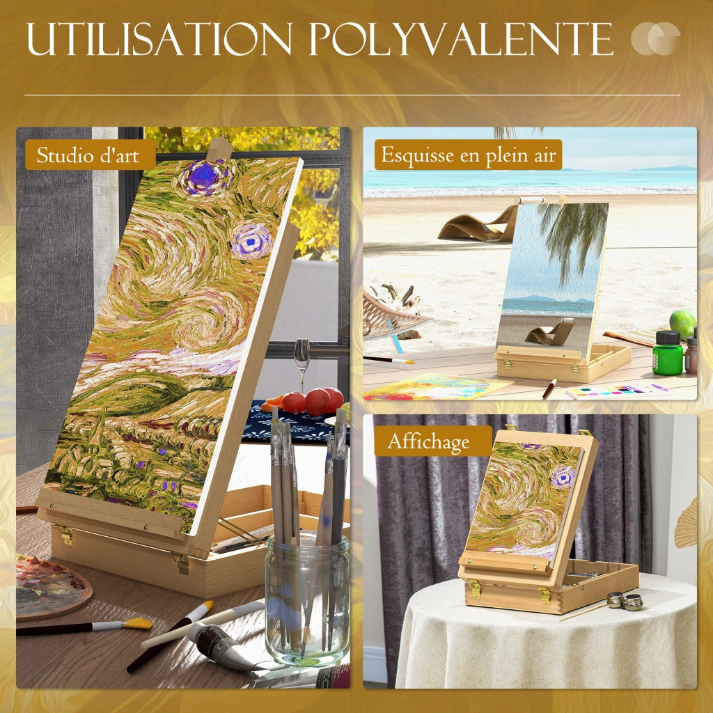 Cavalletto da Tavolo in Legno di Faggio ¨C Xylo ¨C Pieghevole Naturale 61cm