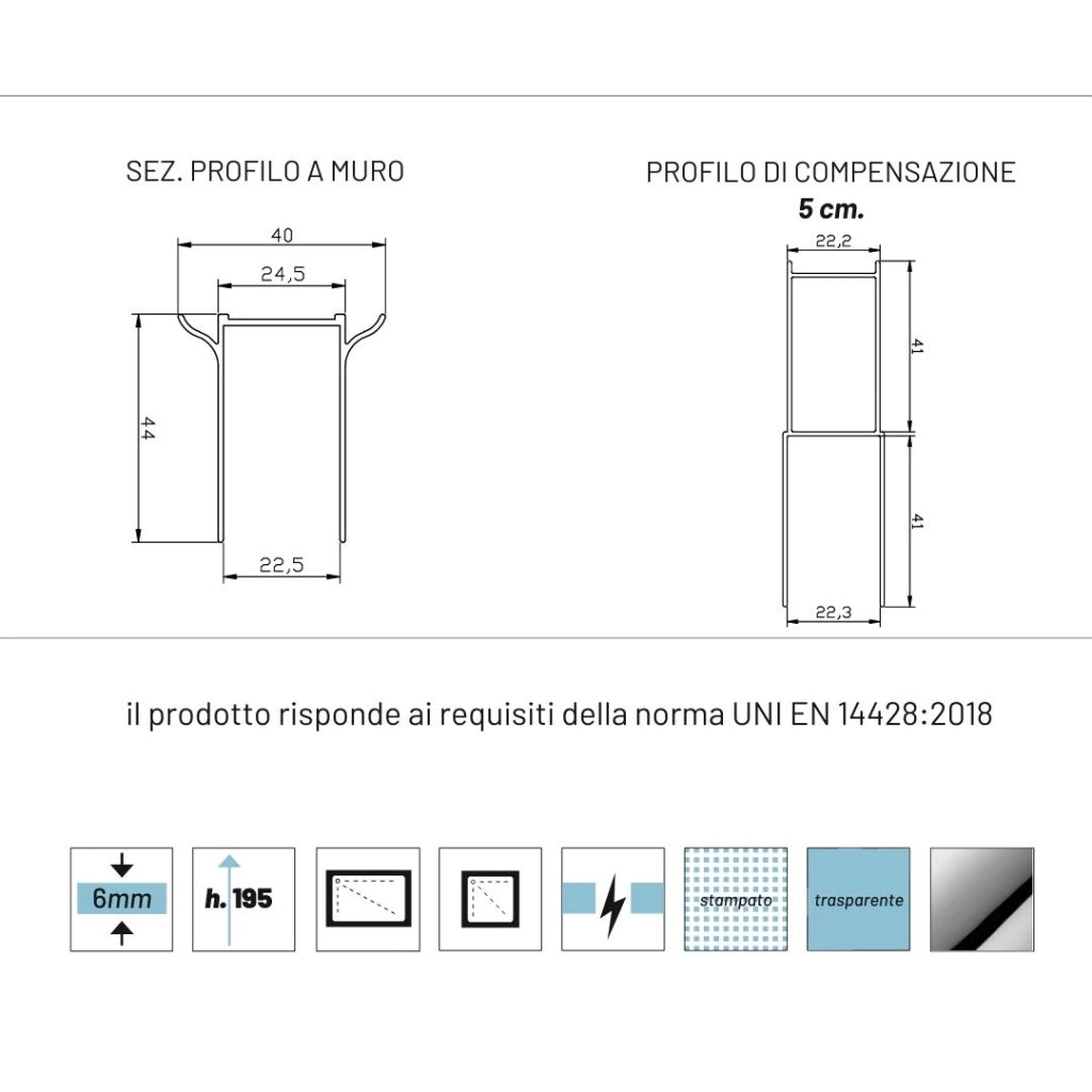 Porta nicchia doccia pieghevole modello edera cristallo temperato 6 millimetri *** misure 67-70xh195 cm trasparente, ...