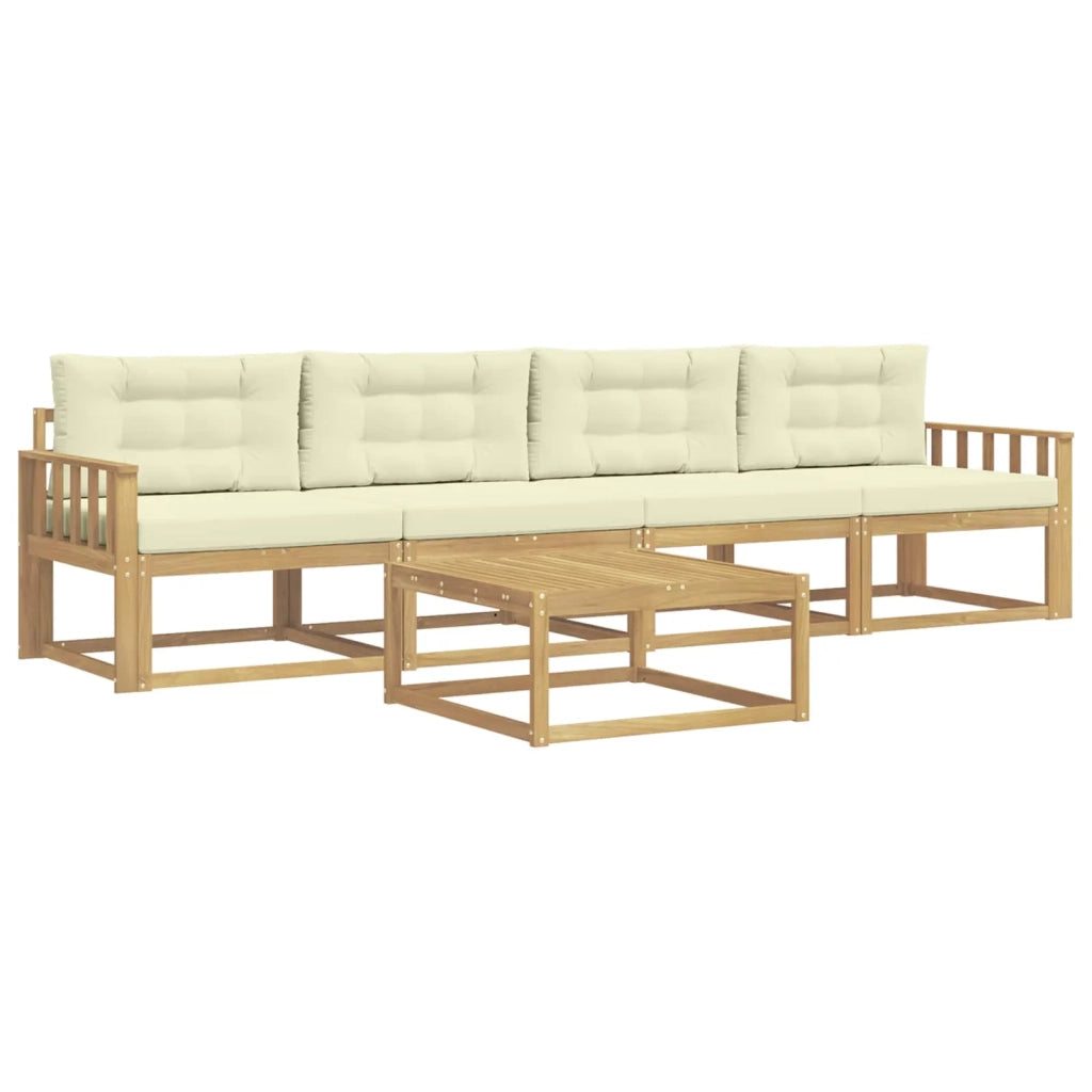 Set di divani da esterno 4 pz Bianco e Crema 3386019