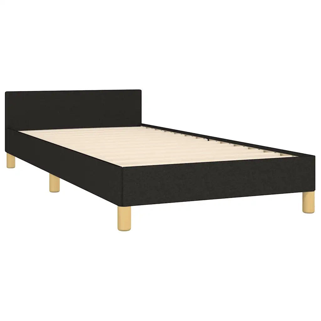 Letto singolo | Letto per adulti | Giroletto senza Materasso Nero 90x200 cm in Tessuto