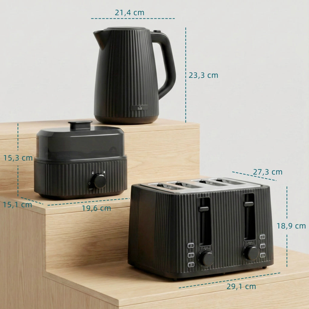 Bollitore e Tostapane Set ¨C zephmum ¨C Nero