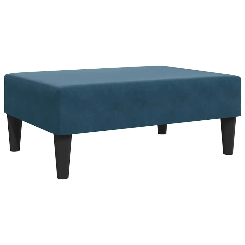Divano Letto 2 Posti con Poggiapiedi Blu in Velluto
