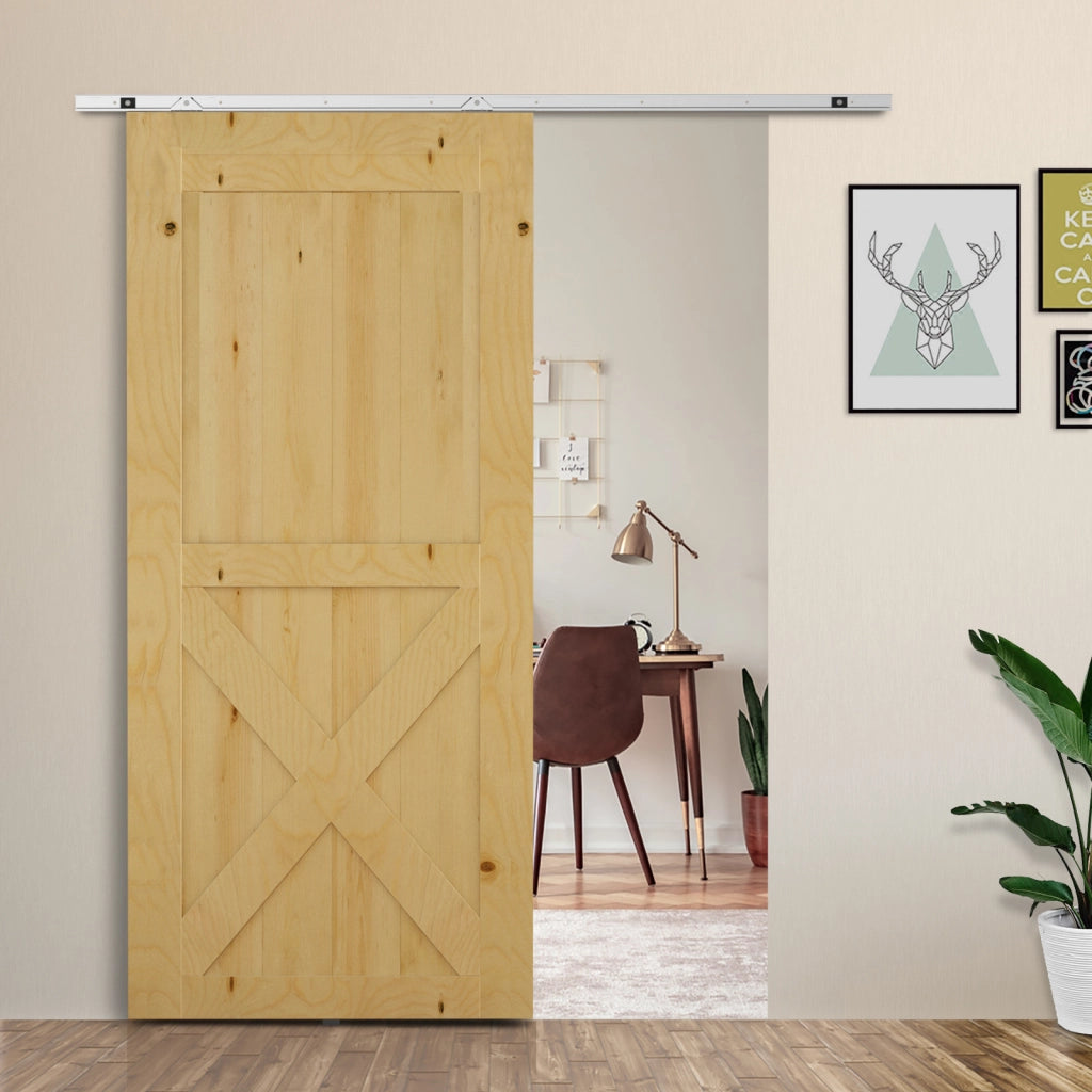 Kit Porta Scorrevole ¨C Xylo ¨C Metallo con Guida e Accessori 186 cm