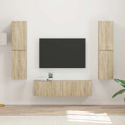 Set mobile TV 6 pz-Credenza per TV Rovere Sonoma Legno multistrato 494171