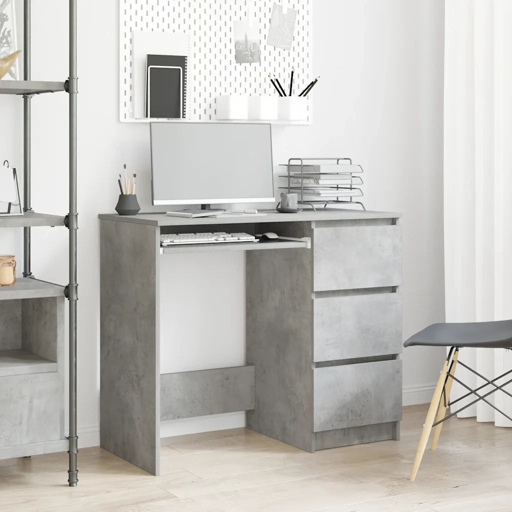 Scrivania Grigio Cemento 90x45x76 cm in Legno Multistrato 801377