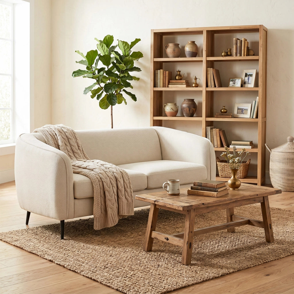 Divano 2 posti in velluto ¨C Xylo ¨C beige 160 cm con cuscini