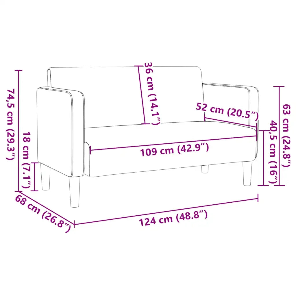 Divano | Divano da soggiorno | Sofa Divanetto Grigio Chiaro 109cm Tessuto di Velluto a Coste