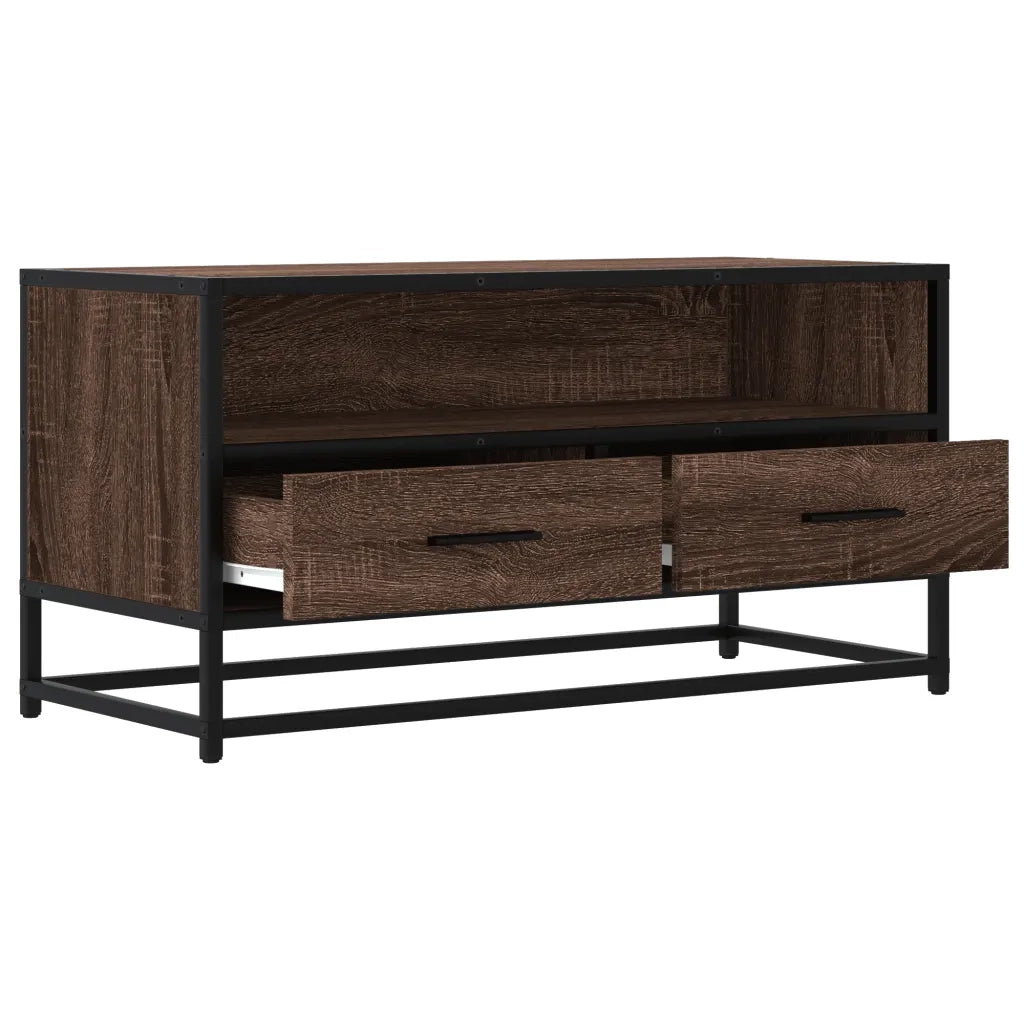 Mobile TV-Credenza per TV-Console TV Rovere Marrone 80x34,5x40cm Legno Multistrato Metallo 719541