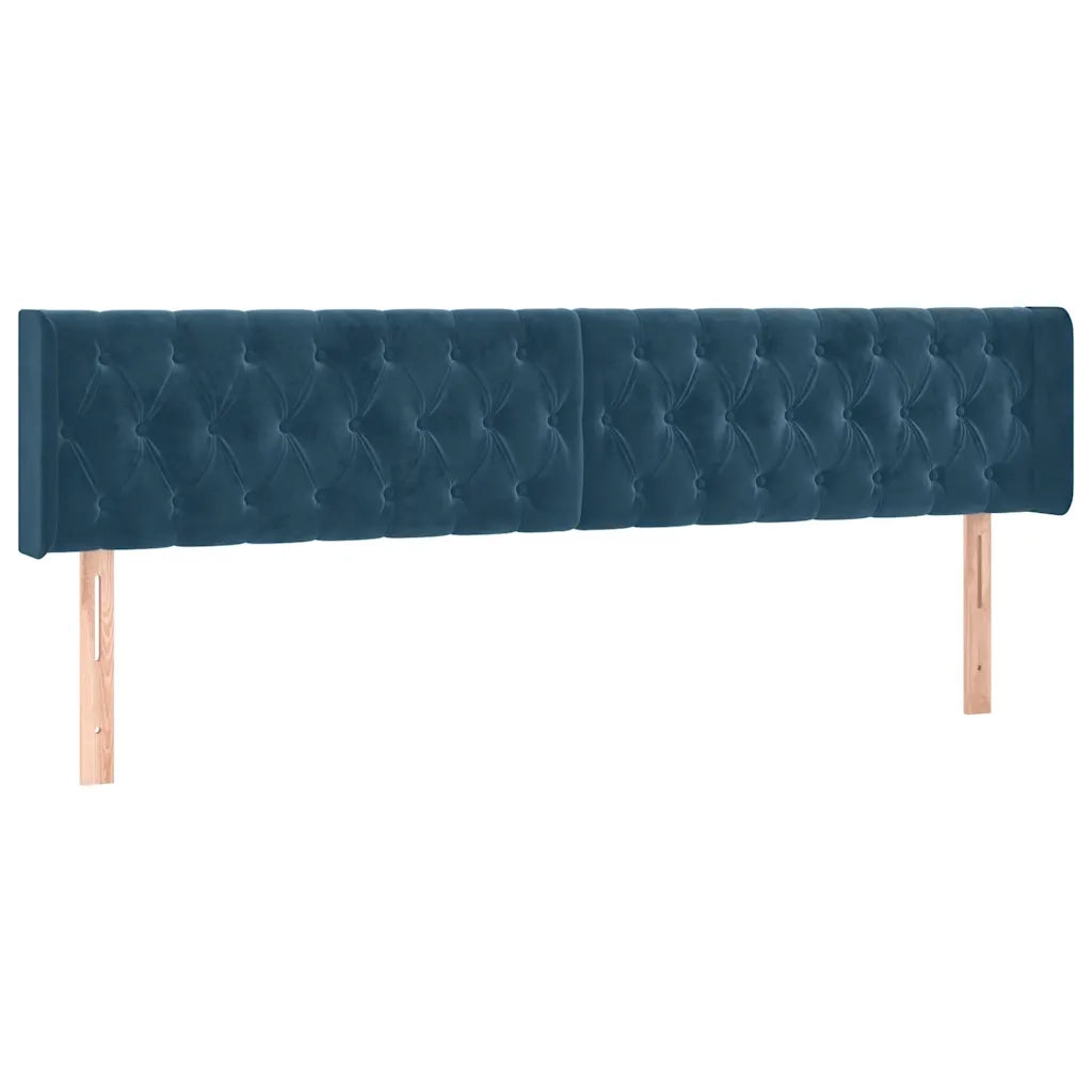 Testiera | Testata Blu Scuro 200x7x78/88 cm in Velluto